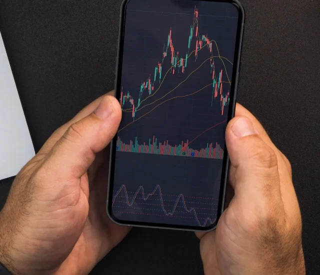 Keeping cryptocurrency on an exchange A mobile phone displays a crypto exchange