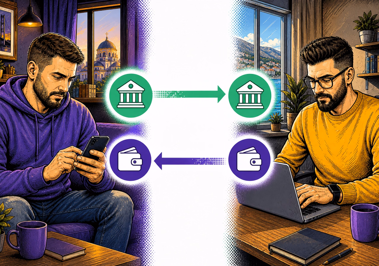 Kupovina kriptovaluta preko bankovnog prenosa fizičkom licu Kupovina kriptovaluta direktnim bankovnim prenosom fizičkom licu na daljinu