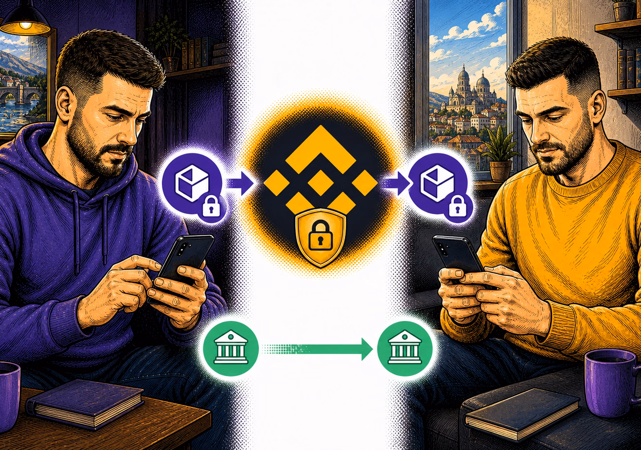 Kupovina kriptovaluta posredstvom menjačnice (P2P) Kupovina kriptovaluta preko Binance P2P uz escrow posredovanje